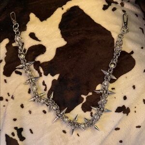 Silver Spike Chain Belt